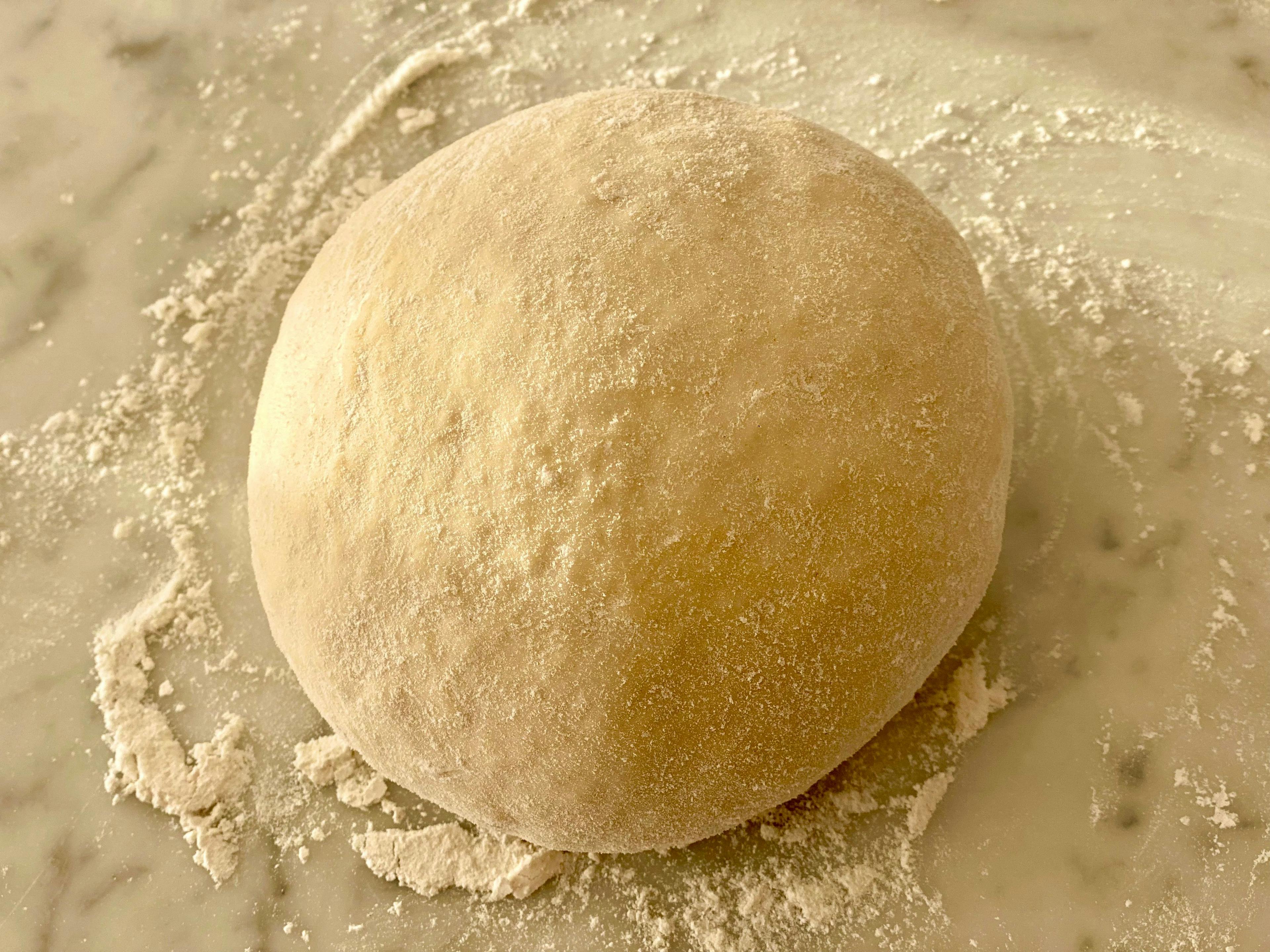 round, shiny dough ball